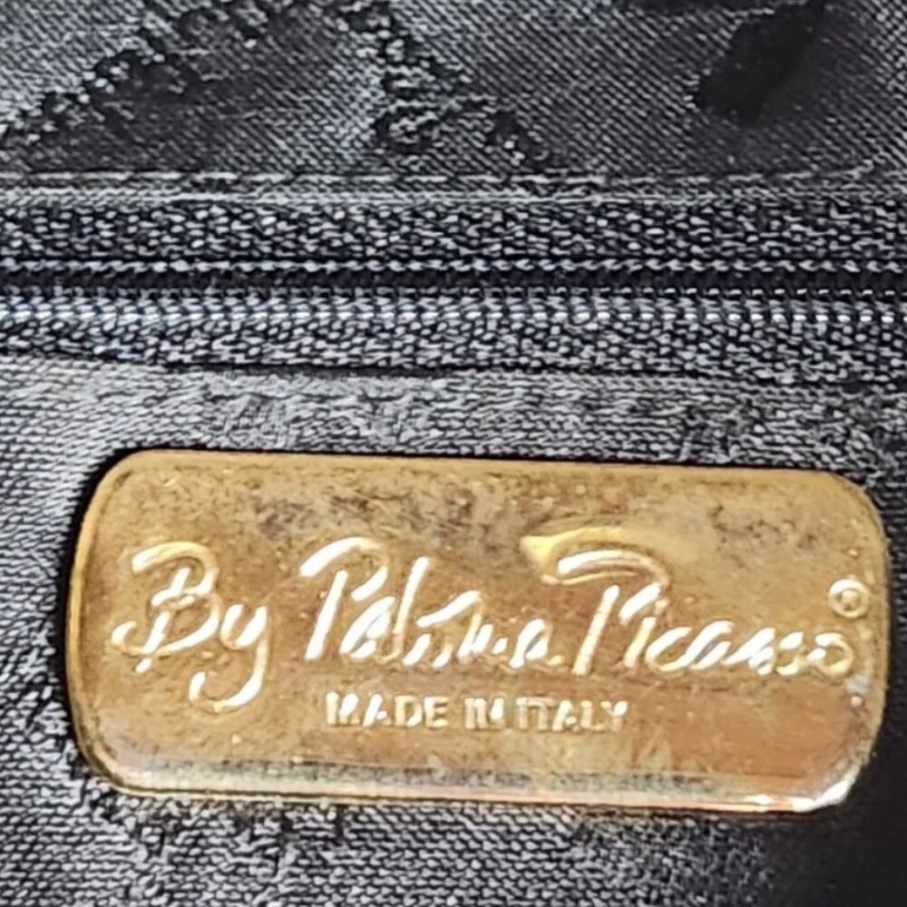 Vintage By Paloma Picasso Black Leather Crossbody Purse Bag Golden Chain EUC - Picture 3 of 7